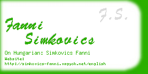 fanni simkovics business card